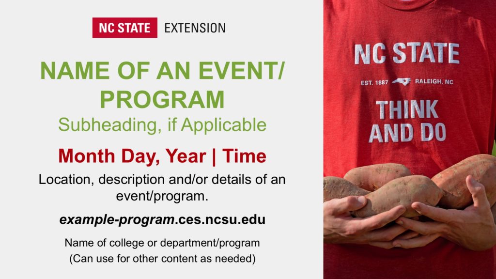 NC State Extension Digital Billboard slide example