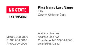 NC State Extension_Business Card sample_2 columns
