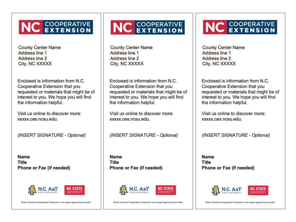 Download N.C. Cooperative Extension enclosure slips insert template